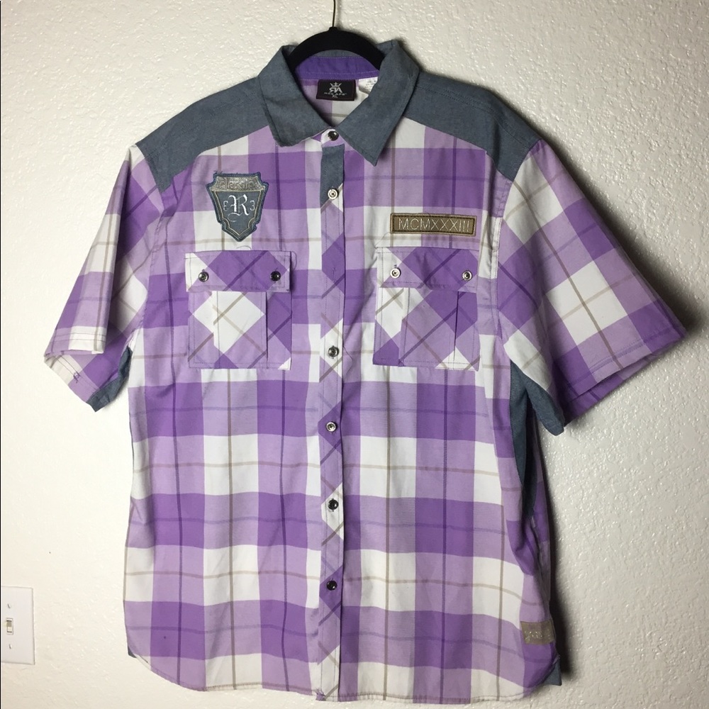 Xl red ape button up polo